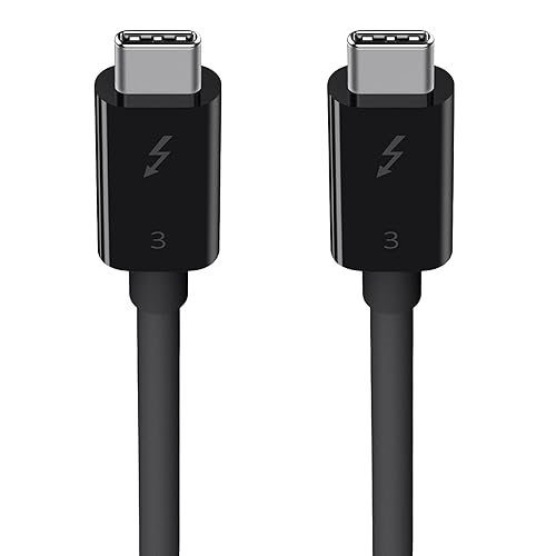 Belkin Cable Thunderbolt 3 (USB-C a USB-C) - Cable USB C para MacBook Air, Galaxy, Apple TV y más, carga rápida de hasta 100 W, fabricado para