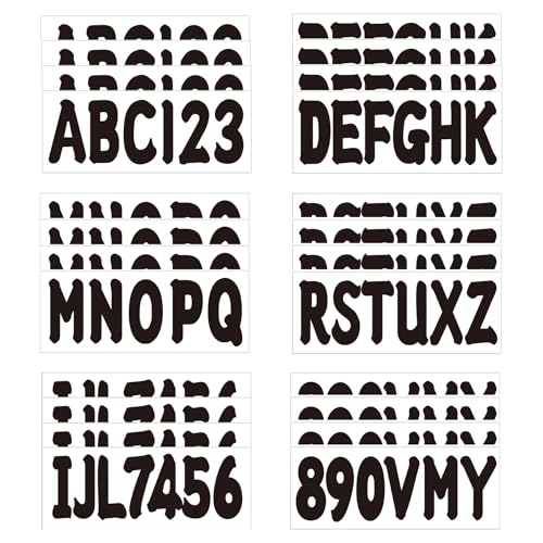 4 Sets 3\" Registration Numbers and Letters Sticker Decal Kit for Fishing Pontoon Boats Personal Watercraft Jet Skis Sea-Doos Black