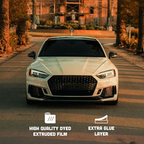 United Professional Window Tint 20% VLT 20"In x 100'Ft 1Ply Dyed Upgraded Film - Privacy Window Tint for Cars, Home, Blocks UV/IR Rays, Reduce Heat & Glare - Adhesive Window Film Standard Black Color - Thumbnail 7