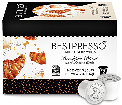 Bestpresso Coffee, Breakfast Blend Single Serve, 72 Count (Compatible with 2.0 Keurig Brewers) 6 packs of 12 cups