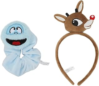 Bioworld Rudolph & Abominable Snowman 2-Piece Plush Headband & Scrunchie Set