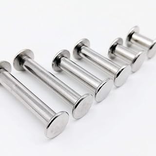 5 / 10Pcs M5X6-60Mm 304 Stainless Steel Leather Bag Belt Photo Scrapbook Album Book Post Binding Screw Chicago Screw Nail Rivet Bolt (Size : 5Pcs 5X20Mm) Deft Processed