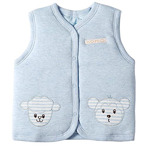 XYIYI Chaleco de algodón para bebé, chaleco acolchado unisex para niños pequeños, Blue1, 12 meses Cover