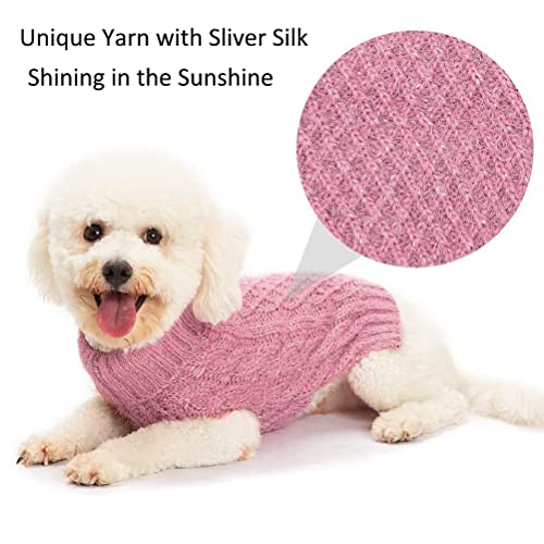 Scirokko Turtleneck Small Dog Sweater - Classic Cable Knit Winter Coat Dog Cold Weather Clothes For Small Dogs Puppy #TOP4