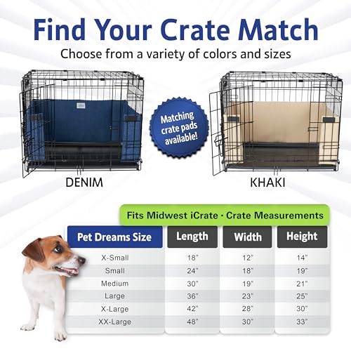 Pet Dreams Dog Crate Bumper - Dog Crate Bumpers for Inside Crate, Dog Crate Training Pads, Create a Safe and Comfortable Crate, Dog Tail Protector (Khaki Tan, Small 24 Inch Dog Crate Bumper Pads) - Thumbnail 4