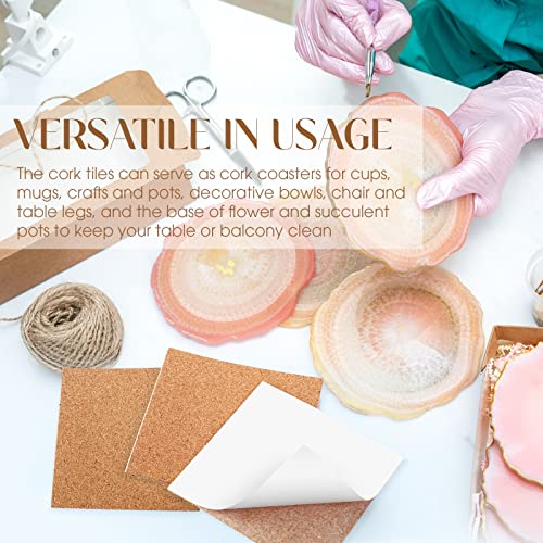 Chunful CHUNFUL-SHEETS-23 60 Pieces Self Adhesive Cork Squares 6 Inch X 6 Inch Cork Backing Sheets thumb #6