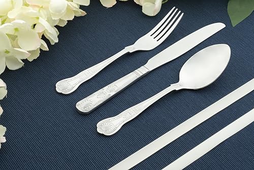 Grunwerg Kings Steak Knives, 18/0 Stainless Steel, Set of 12, 23cm, Silver - Image 3