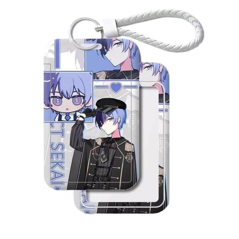 [YOY.LAVUROC] プロジェクトセカイ パスケース カードホルダー グッズ 宵崎奏 初音ミク 鳳えむ プロセカ ストラップ付き 定期券 飾り 便利IDカード 通勤 通学両面プリ 贈り物 (青柳 冬弥) [並行輸入品]