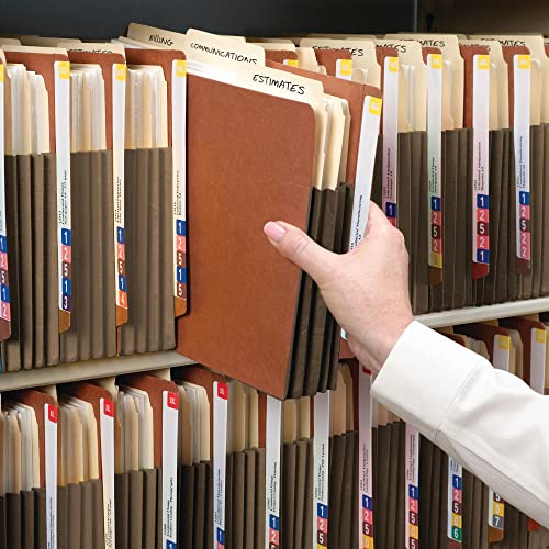 Smead End Tab File Pocket, Reinforced Straight-Cut Tab, 3-1/2" Expansion, Extra Wide Legal Size, Redrope With Dark Brown Gusset, 10 Per Box (74681) #TOP2