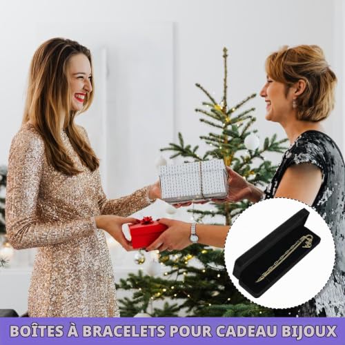JMOOT Boîte cadeau rectangulaire en velours pour collier, bracelet et bijoux - Longue chaîne - Cadeau d'anniversaire de Thanksgiving – vue 6