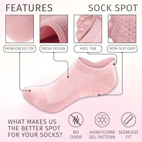 4/6 Pairs Pilates Yoga Socks for Women | Non Slip Grip Socks | Athletic Barre Workout4