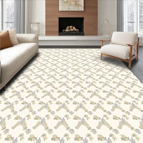 Ultra Soft Area Rug 3x5, Ethereal Horizon Lattice Watermark Timeless