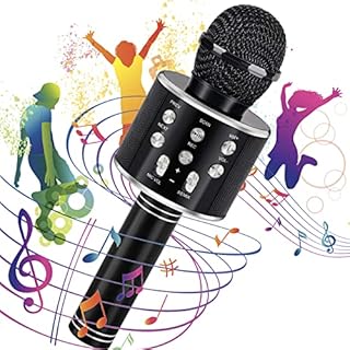 Hayruoy mikrofon Bluetooth do karaoke dla dzieci, 4 w 1, świetny jako zabawka dla dzieci od 4. roku życia, prezent dla chłopców i dziewczynek, na imprezę, do karaoke