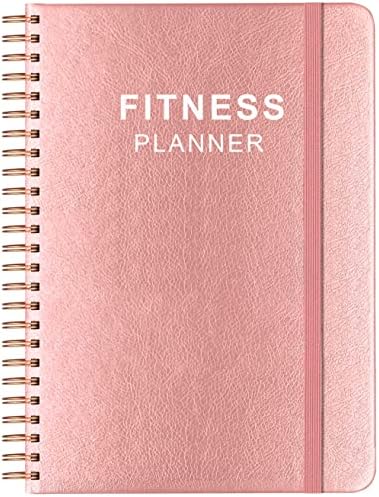 Fitness Journal for Women & Men - A5 Workout Journal/Planner to Track Weight Loss, GYM, Bodybuilding Progress - Daily Health & Wellness Tracker, PU Leather Cover, Pink