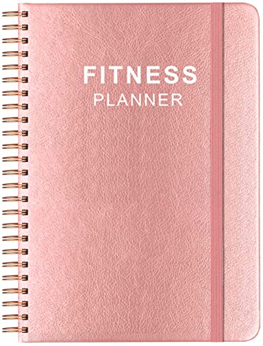 Fitness Journal For Women & Men - A5 Workout Journal/Planner To Track Weight Loss, Gym, Bodybuilding Progress - Daily Health & Wellness Tracker, Pu Leather Cover, Pink #TOP2
