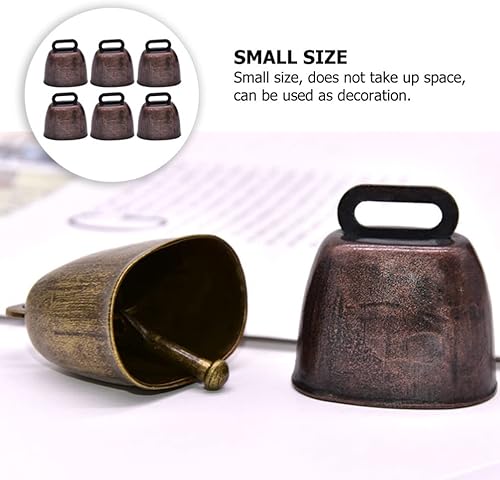 Miniatura 5 de SUPVOX 6pcs Cow Grazing Bells Loud Bell Farm Animal Horse Sheep Noise Makers Cattle Metal Bells for Christmas Tree Hanging Decorations