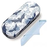 Luminzo Hard Shell Leather Sunglasses Case,Classic Fashionable Cute Large Glasses Case for Women Men,Sunglass Eyeglasses, Bats