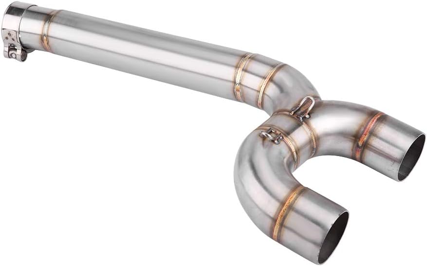 Motorcycle Exhaust Middle Pipe, Akozon Motorcycle Full Exhaust System Middle Pipe Link Connect for Yamaha FZ6 FZ6-N 2004-2009