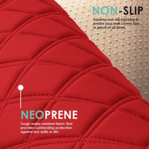Fh Group Car Seat Cushion Rear Set Red Neosupreme Automotive Seat Cushions - Universal Fit, Rear Car Seat Cushion, Car Seat Cushions With Non-Slip Silicone Backing For Suv, Sedan, Van #TOP4