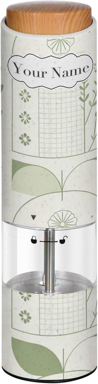 Personalized Sage Pattern Automatic Pepper Mill Spice Grinder Gadget Tool