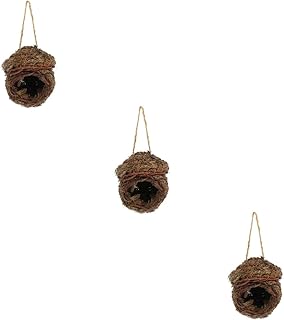 GANAZONO 3pcs bird house parakeet country decor rustic decor hanging pine shavings for chickens bird living house bird resting place the bird's nest hummingbird sparrow bird decorate Parrot