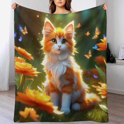 Couverture chat mignon, le plaid en flannel chaude idéal comme cadeau - 2