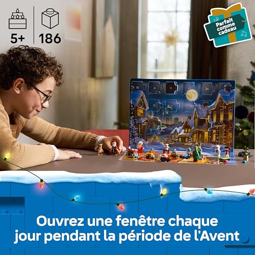 LEGO City Le Calendrier de l'Avent 2025 - Jeu pour Garçon ou Fille dès 5 Ans - Compte à Rebours Avant Noël avec 24 Surprises Dont Un Train, Une Voiture, Un Tracteur & 7 Minifigurines - Cadeau 60475