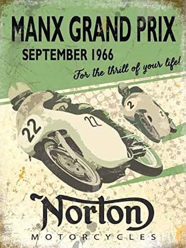 Norton Motorcycles Manx Grand Prix 1966 Large Steel Sign 400mm x 300mm (og), 30 x 40 cm