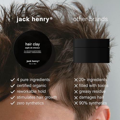 image for Jack Henry Premium Hair Clay for Men - Matte Finish, All Day Hold, Low