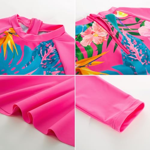 Image of GRACE KARIN Girls Long Sleeve Swimsuit Mermaid Bathing Suit Rash Guard Swimwear 4 Piece Size 5-12