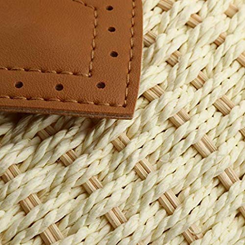 Puedo Women Shell Shape Straw Bag Rattan Woven Beach Handbags Summer Straw Tote Bag (Blue Green) #TOP2