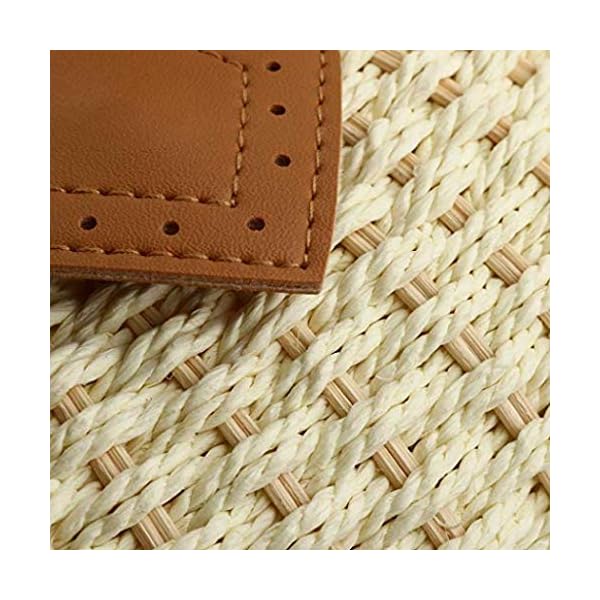 Puedo Women Shell Shape Straw Bag Rattan Woven Beach Handbags Summer Straw Tote Bag (Off white)