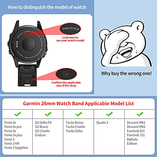 NotoCity for Garmin Fenix fenix 5x/6x pro/6x/5x Plus strap, 26mm Watch Strap for Garmin Fenix 7x/7x Pro/8 51mm - Image 2