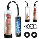 Electric Penis Pump Enlargement Vacuum Pump with 4 Extra Penis Rings and 2 Sleeves Automatic Rechargeable Male Enhancement Training Device to Increase Size and Strength