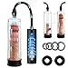 Electric Penis Pump Enlargement Vacuum Pump with 4 Extra Penis Rings and 2 Sleeves Automatic Rechargeable Male Enhancement Training Device to Increase Size and Strength