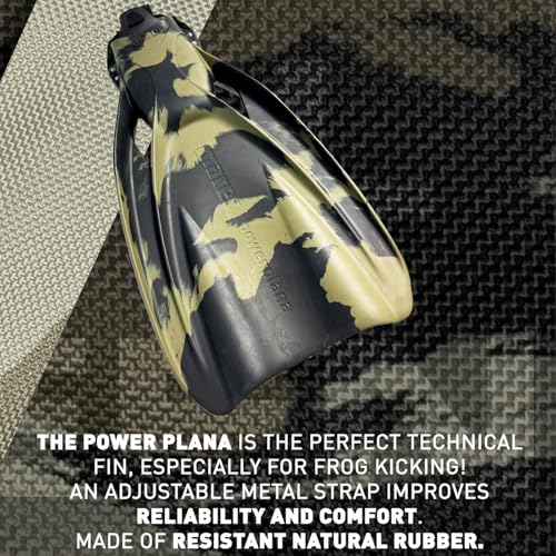 Aletas Mares Power Plana Unisex para Adultos en Verde Camo - Alta Durabilidad, Ajustables, Versátiles con Talón Abierto para Buceo Técnico miniatura 4