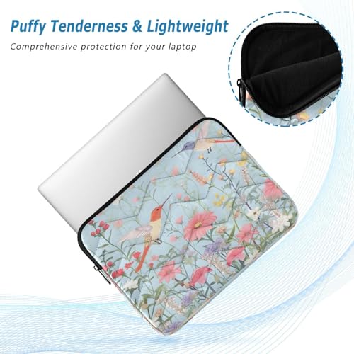 Funda para portátil diseño flores y pájaros 13-14 pulg miniatura 5