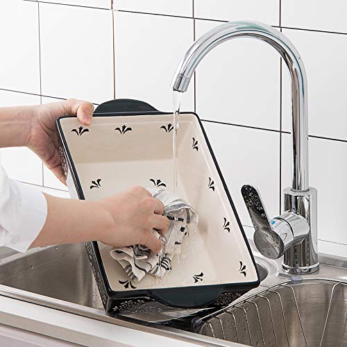 Sagoskat Casserole Dish, 9x13 Baking Dish, Nonstick Ceramic Baking Pan with Handles, Black