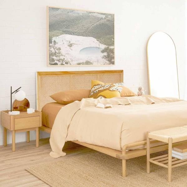 Ventamueblesonline Cabecero Ratan-Madera De 160 X 2,5 X 70 Cm