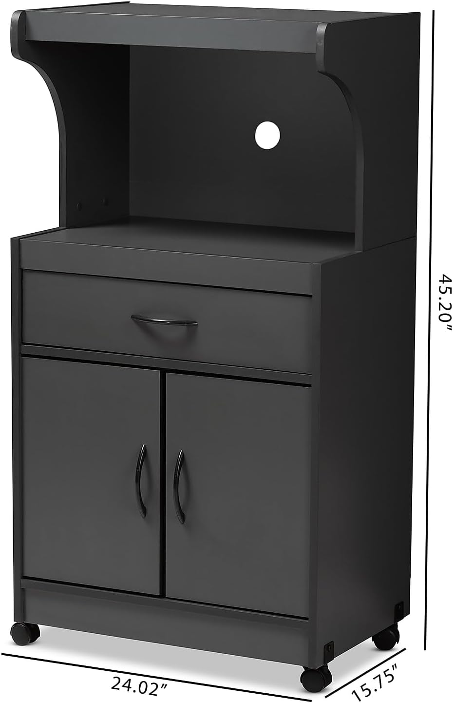 Baxton Studio Terline Kitchen Cabinet, Dark Grey