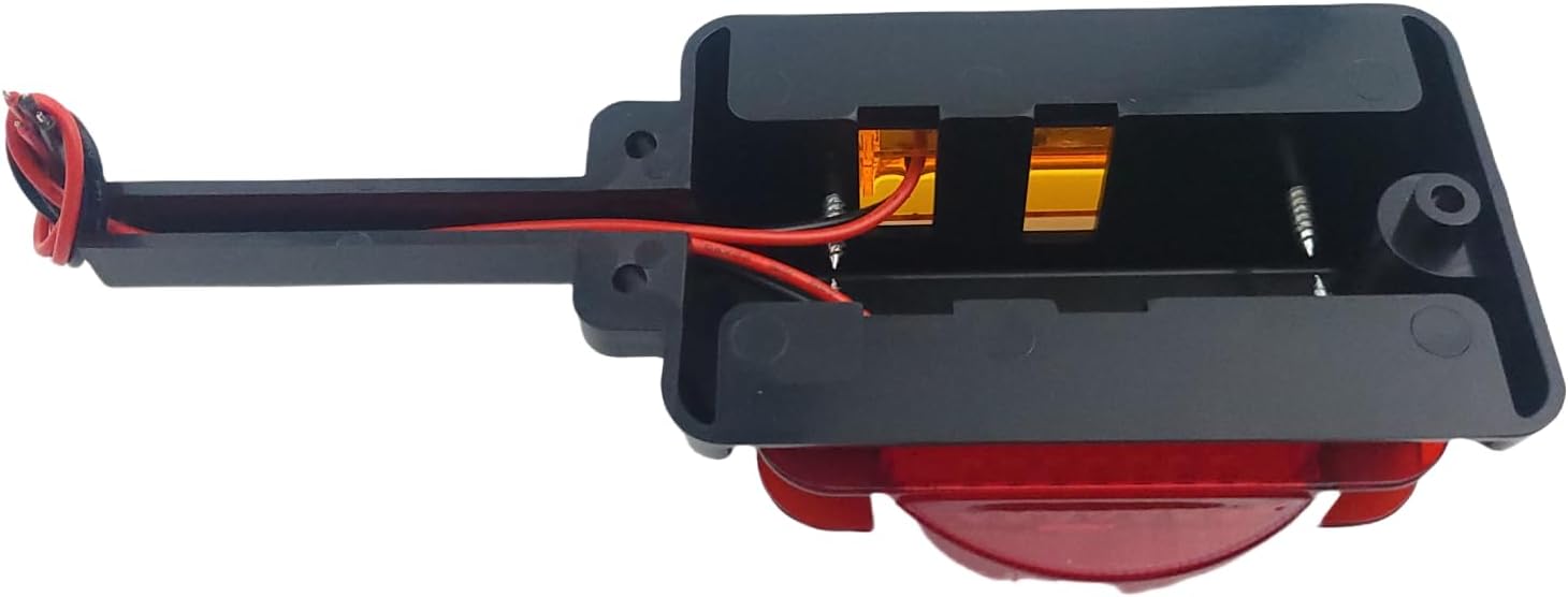 2 Packs Right and Left 4" LED Clearance Trailer Fender Lights Assembly Amber Front Red Back Equipped with 4 Diodes Each on a Black