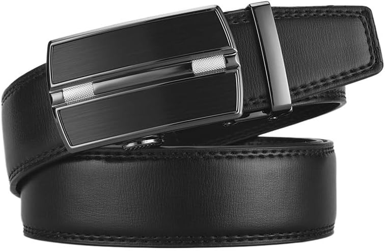 Men's Leather Belt for Business Commuting Alloy Automatic Buckle Waistband image 5