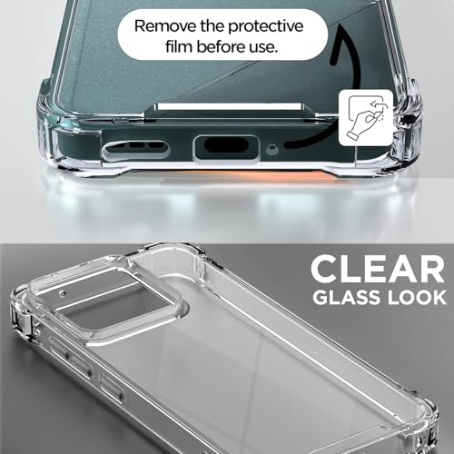Image of Amazon Basics Back Cover for Motorola Moto Edge 70 Fusion 5G PC + TPU Clear Transparent Raised Edges Shockproof Protective Phone Bumper Case (Transparent)