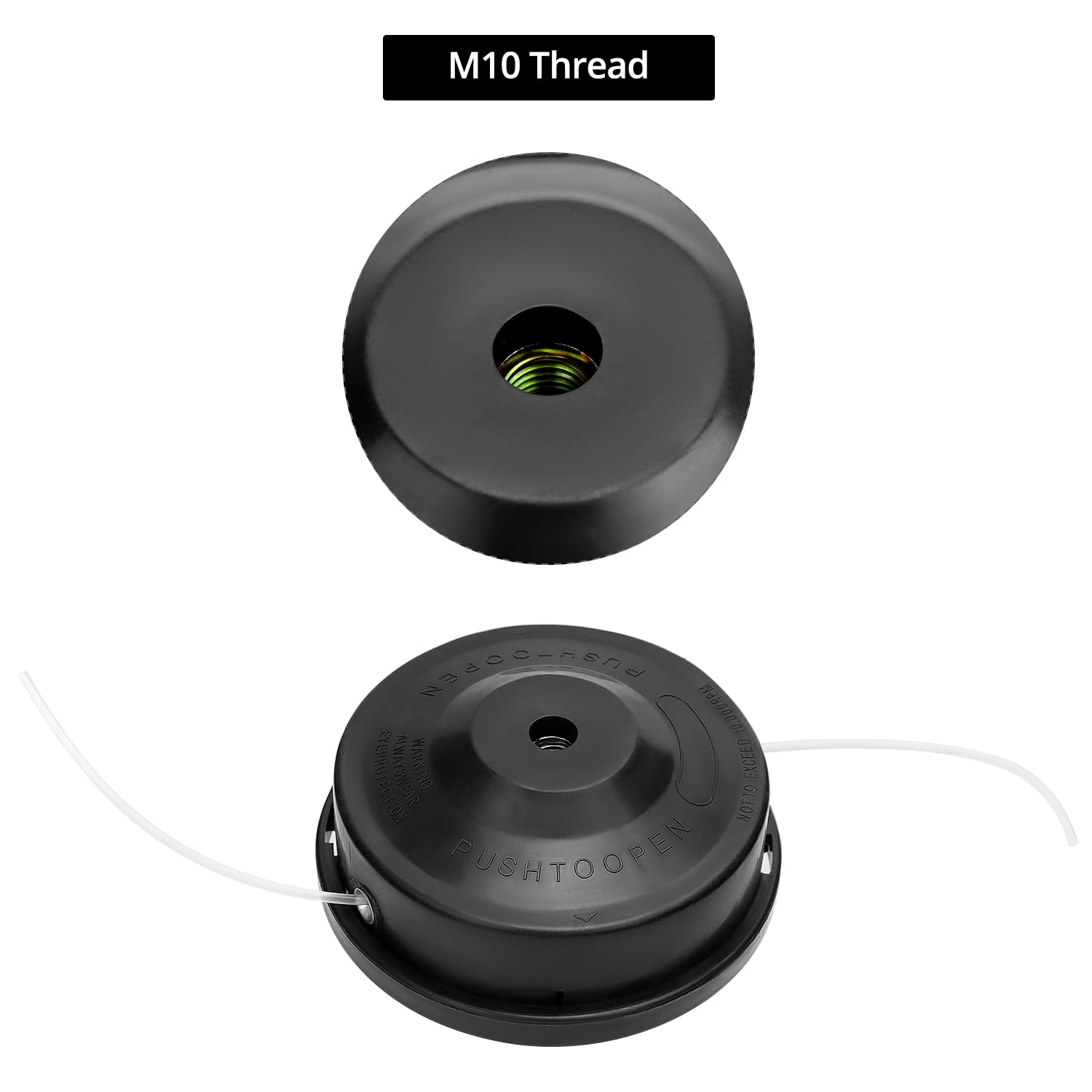 QWORK® 2 Piezas Cabezales Hilo Desbrozadora, Cabezal de Desbrozadora M10x1.25, Carrete de Hilo para Cortadora de Césped, para Desbrozadoras M10
