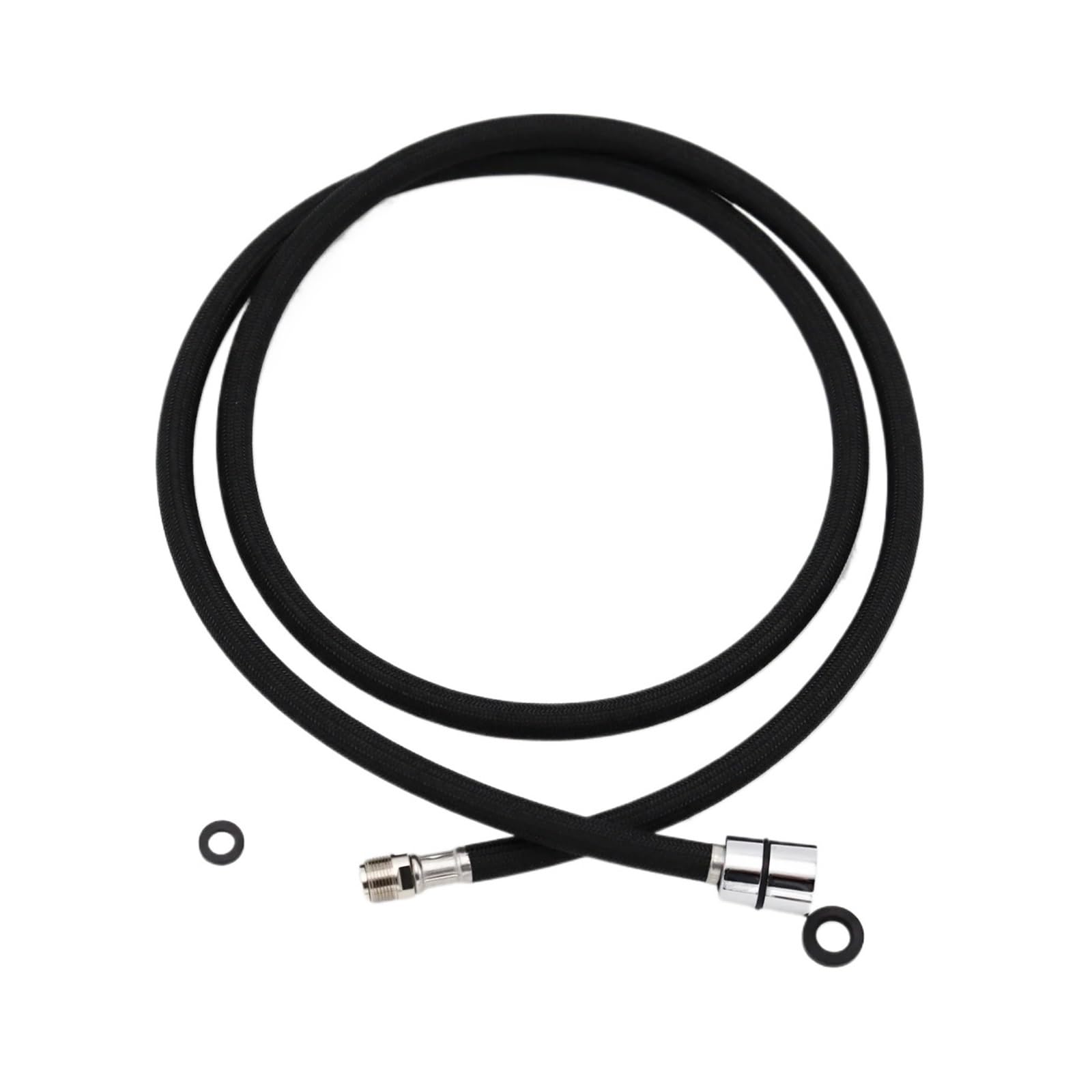 Sparklwleaf Black 150Cm Faucet Pull Out Hose 60/150Cm F1/2 M15*1 Faucet Pull Out Hose Nylon Braided Replacement For Down Kitchen/Basin Tap(Black 150Cm)