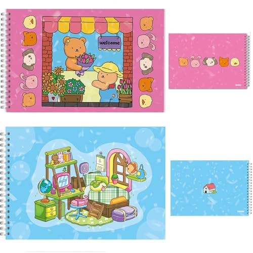 2 PCS Carino Piccolo Orso Personaggi Libro Da Colorare Bambini Libro Da Colorare Animale Tema Graffiti Pittura Libro Per Adulti & Teens