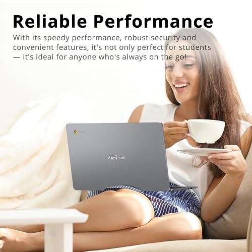 Image of ASUS Chromebook C223 11.6 inch HD Laptop, Intel Celeron N3350 Processor, 4GB RAM, 32GB eMMC, Intel UHD Graphics, 720P Webcam, Stereo Speakers, Wi-Fi, Chrome OS, Gray (Renewed)