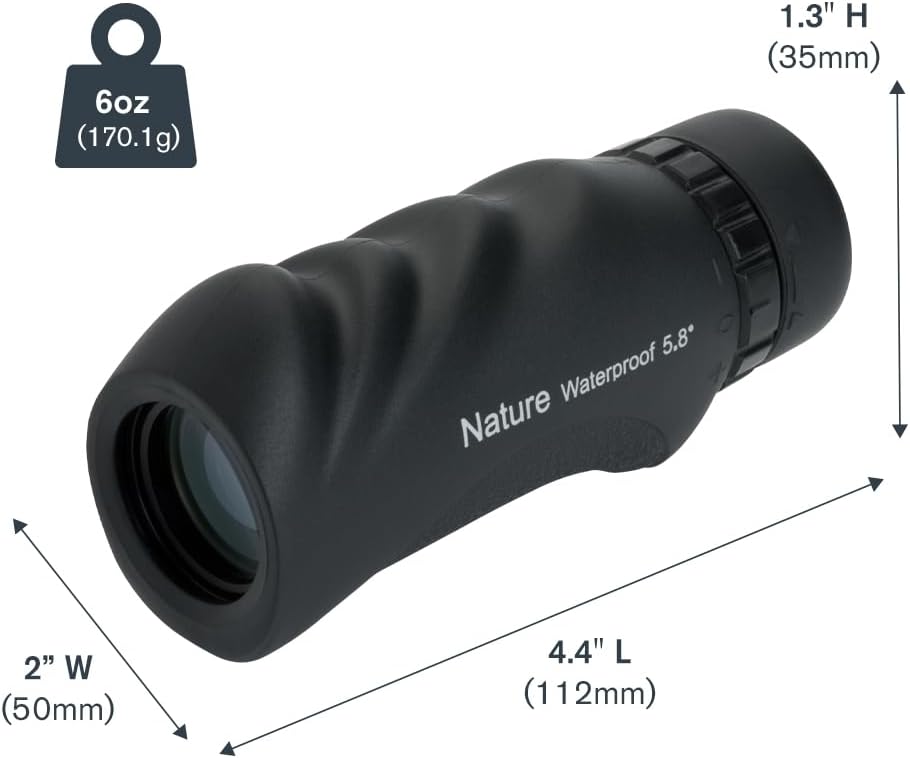 Celestron – Nature 10x25 Monocular – Ideal for Hiking and Wildlife Viewing – Multi-Coated Optics – 25mm Objective Lens – BaK-4 Prism –Twist-Up Eyecup – Waterproof & Fogproof - Image 8