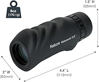 Vista 8 de Celestron – Monocular Nature 10x25 – Ideal para senderismo y observación de vida silvestre – Ópticas multicapa – Lente objetiva de 25mm – Prisma