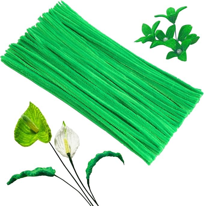 Geek Arts Pipe Cleaners 100Pcs Chenille Stems Pipe Cleaners Craft, Creative Craft Material, Crafting Supplies for Festivals Flower Making, DIY Home Decorations